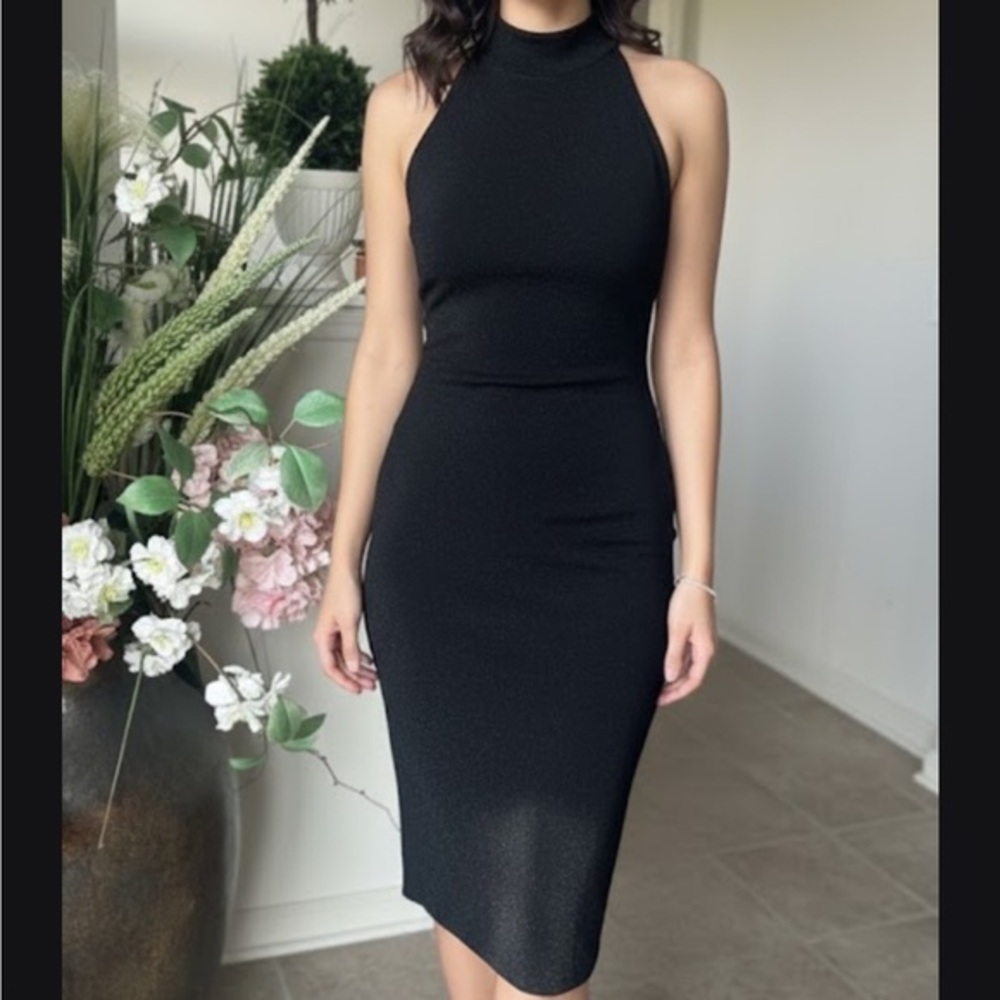 Ralph Lauren Black Strapless Halter Sheath Dress